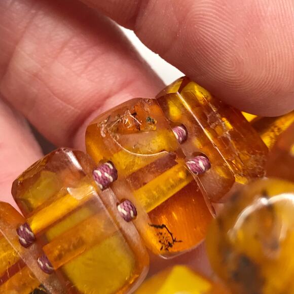 Vintage BALTIC AMBER Stretch BRACELET 20 Grams Dark and Light Honey Color - Picture 12 of 17